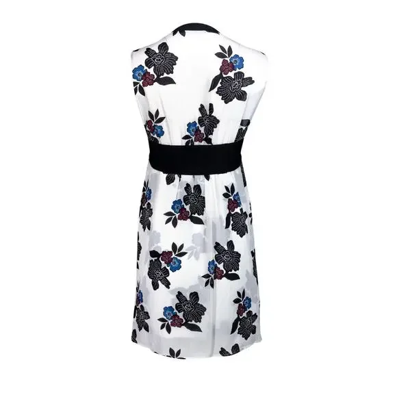 A.L.C. White Silk Harvey African Floral Print Mini Dress Size 2 - Picture 2 of 7